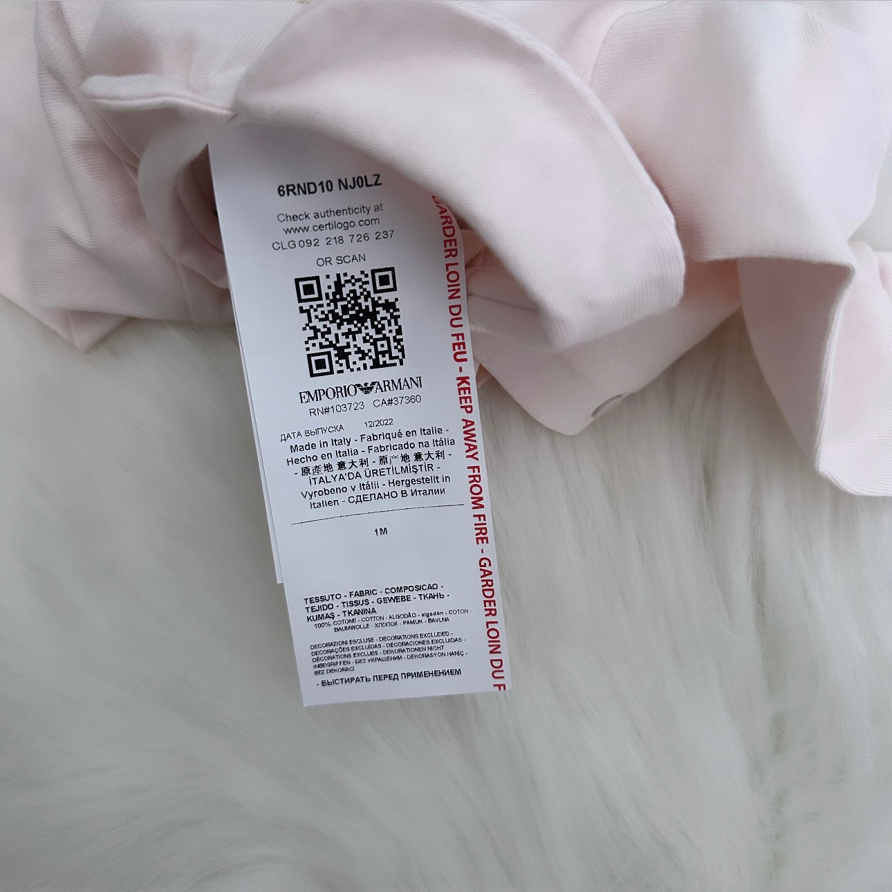 Armani Girls Babygrow - 1M