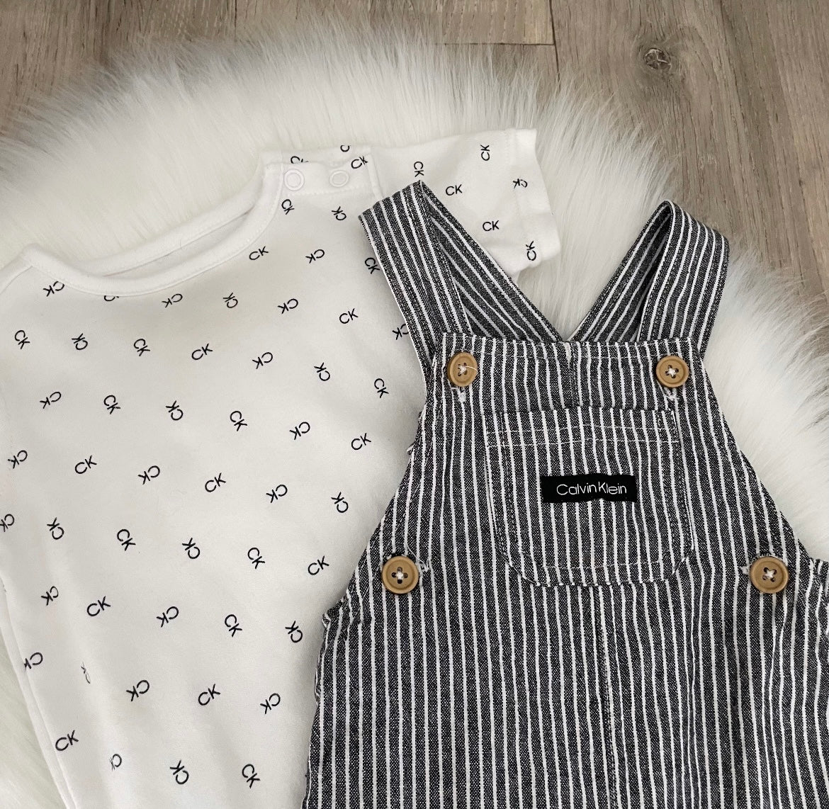 Calvin Klein Boys Dungarees Set - 0/3 months