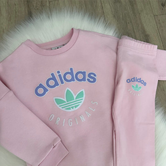 Adidas Girls Tracksuit Set - 12/18 months