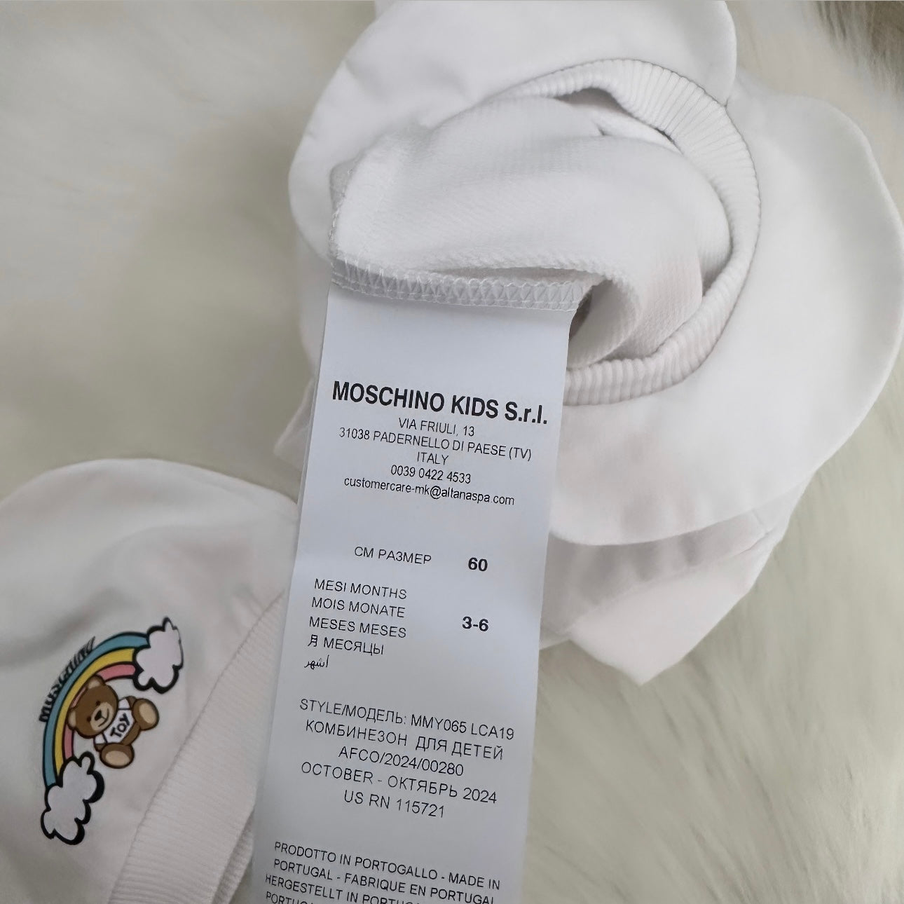 Moschino Unisex Sleepsuit Set - 3/6 months