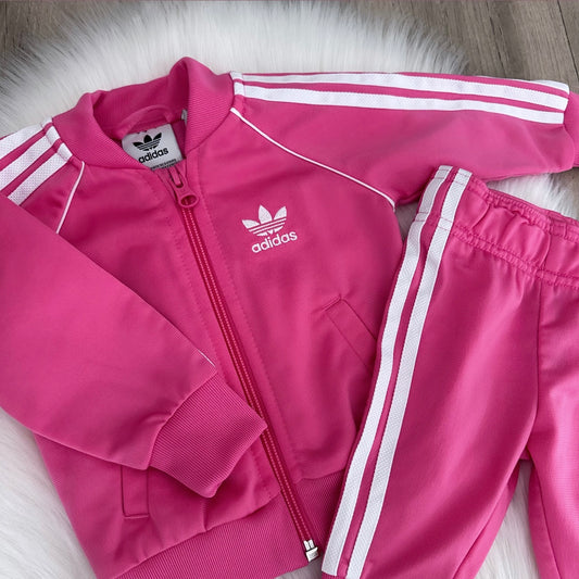 Adidas Girls Tracksuit - 0/3 months