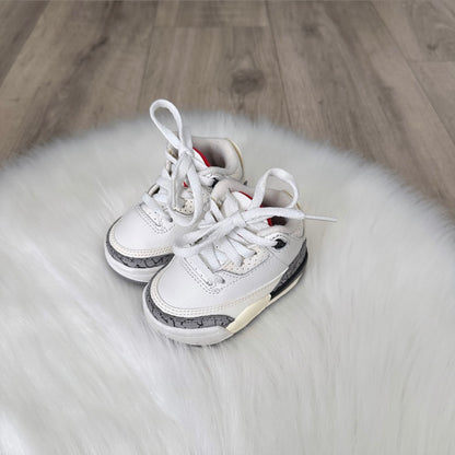 Air Jordan Retro 3 Boys Trainers ‘White Cement Grey’ - 1.5 UK