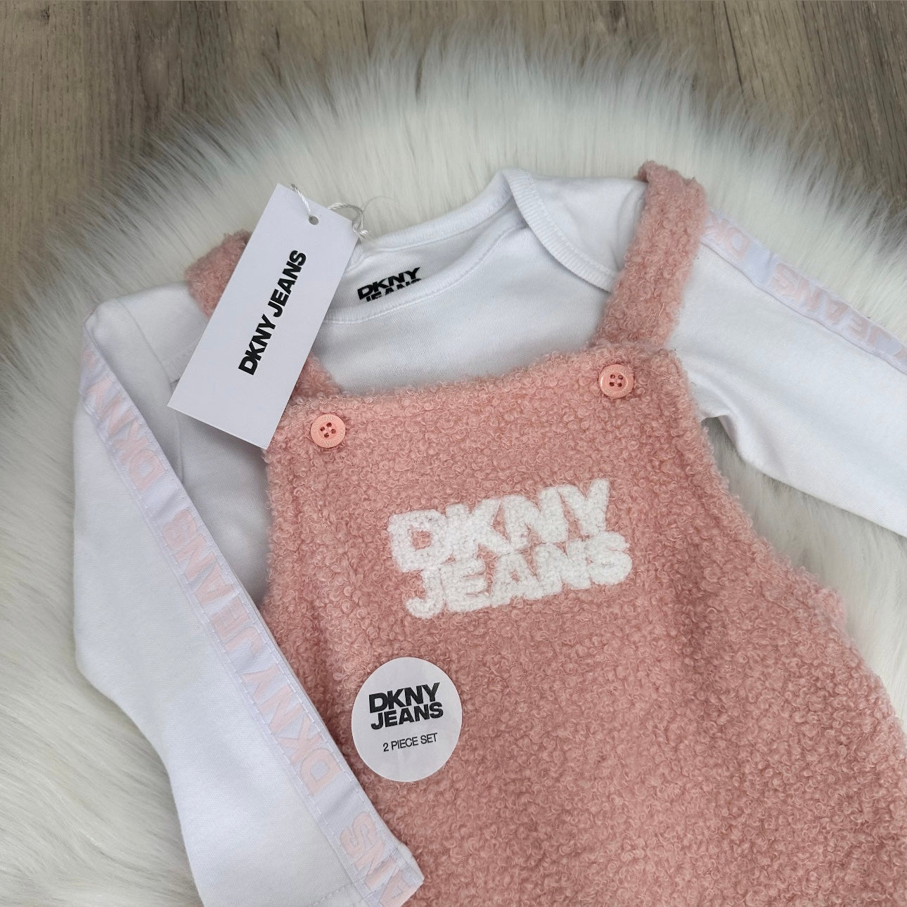 DKNY Girls Dungaree Set - 3/6 months