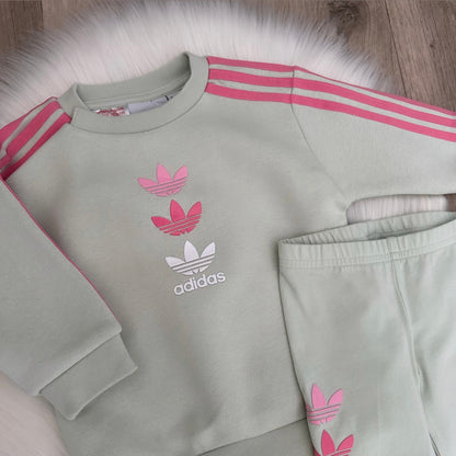 Adidas Girls Tracksuit - 0/3 months
