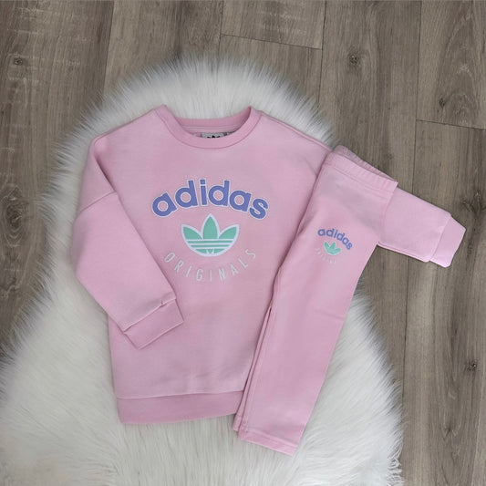 Adidas Girls Tracksuit Set - 12/18 months