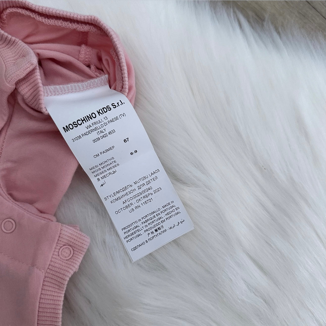 Moschino Girls Romper - 6/9 months