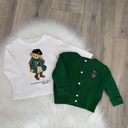 Ralph Lauren Girls Cardigan T shirt Set - 3M