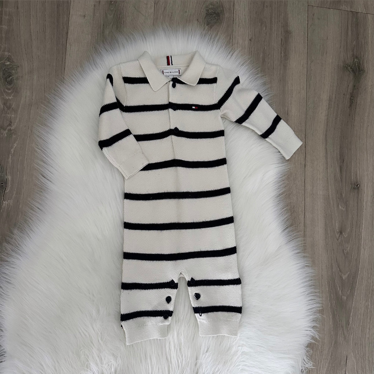 Tommy Hilfiger Boys Knitted Romper - 0/3 months