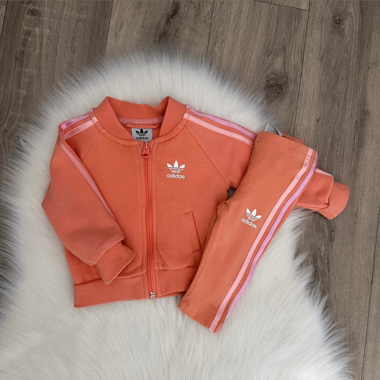 Adidas Girls Tracksuit Set - 3/6 months
