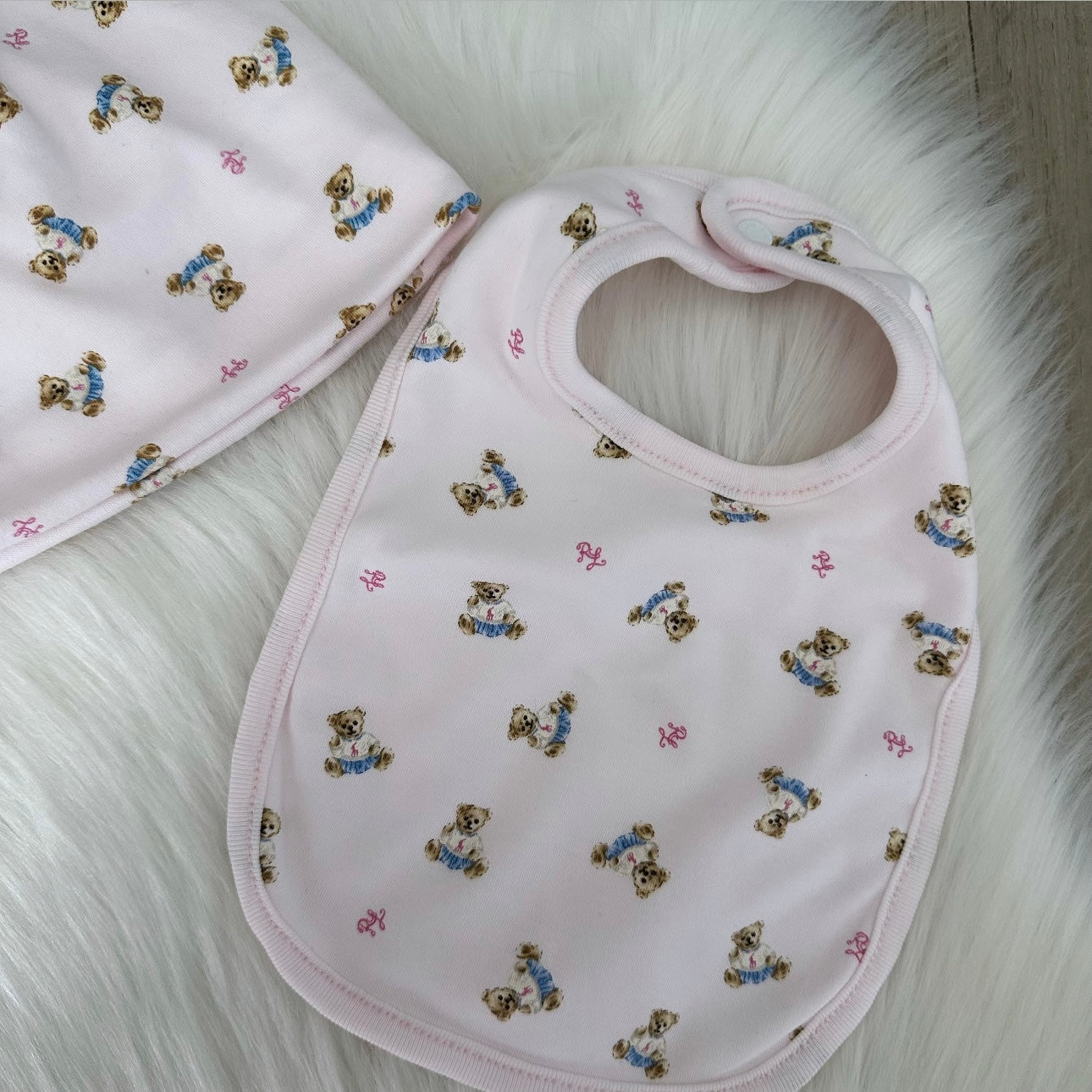 Ralph Lauren Girls Hat & Bib Set - One Size