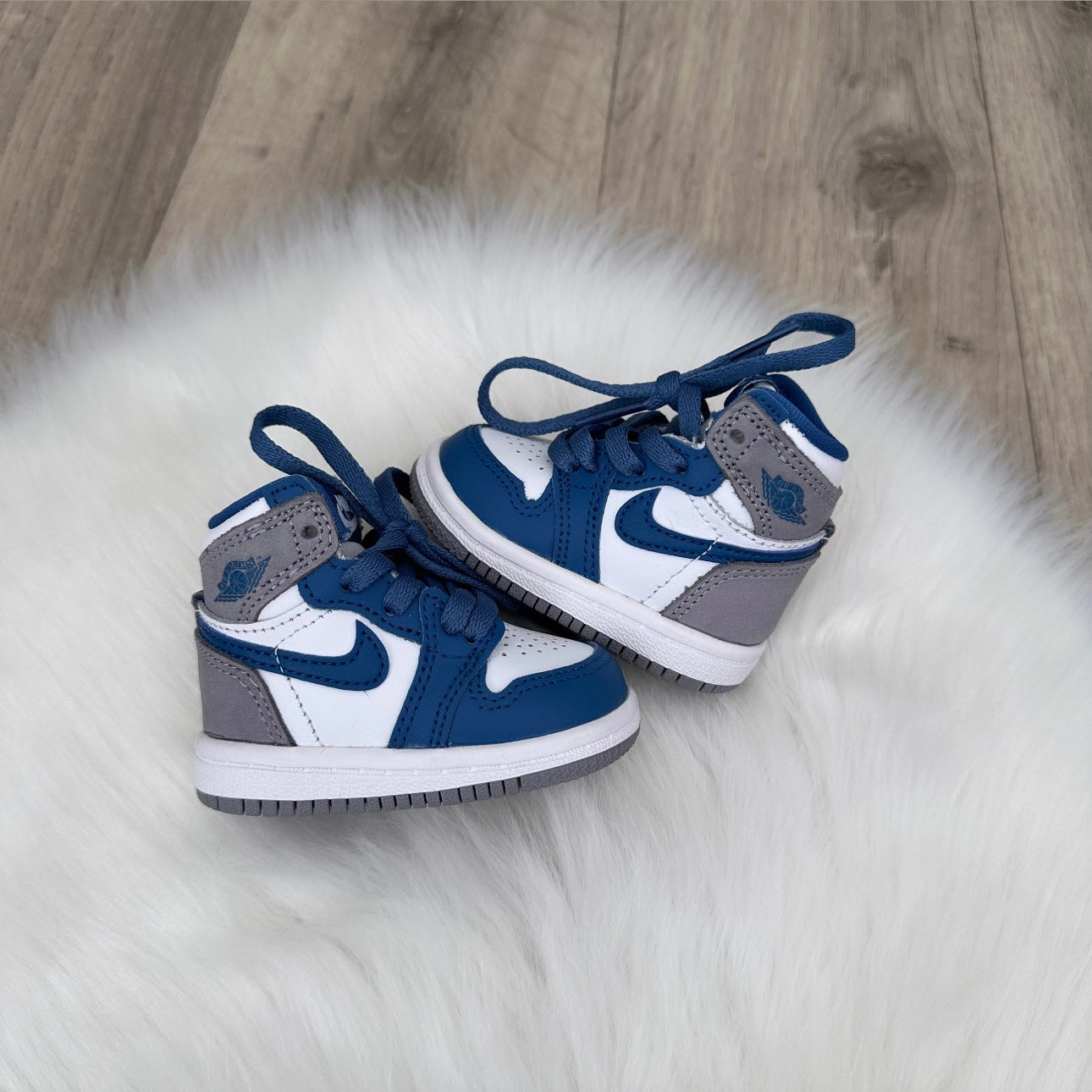 Jordan 1 ‘True Blue/White/Cement Grey’ Trainers - 1.5 UK