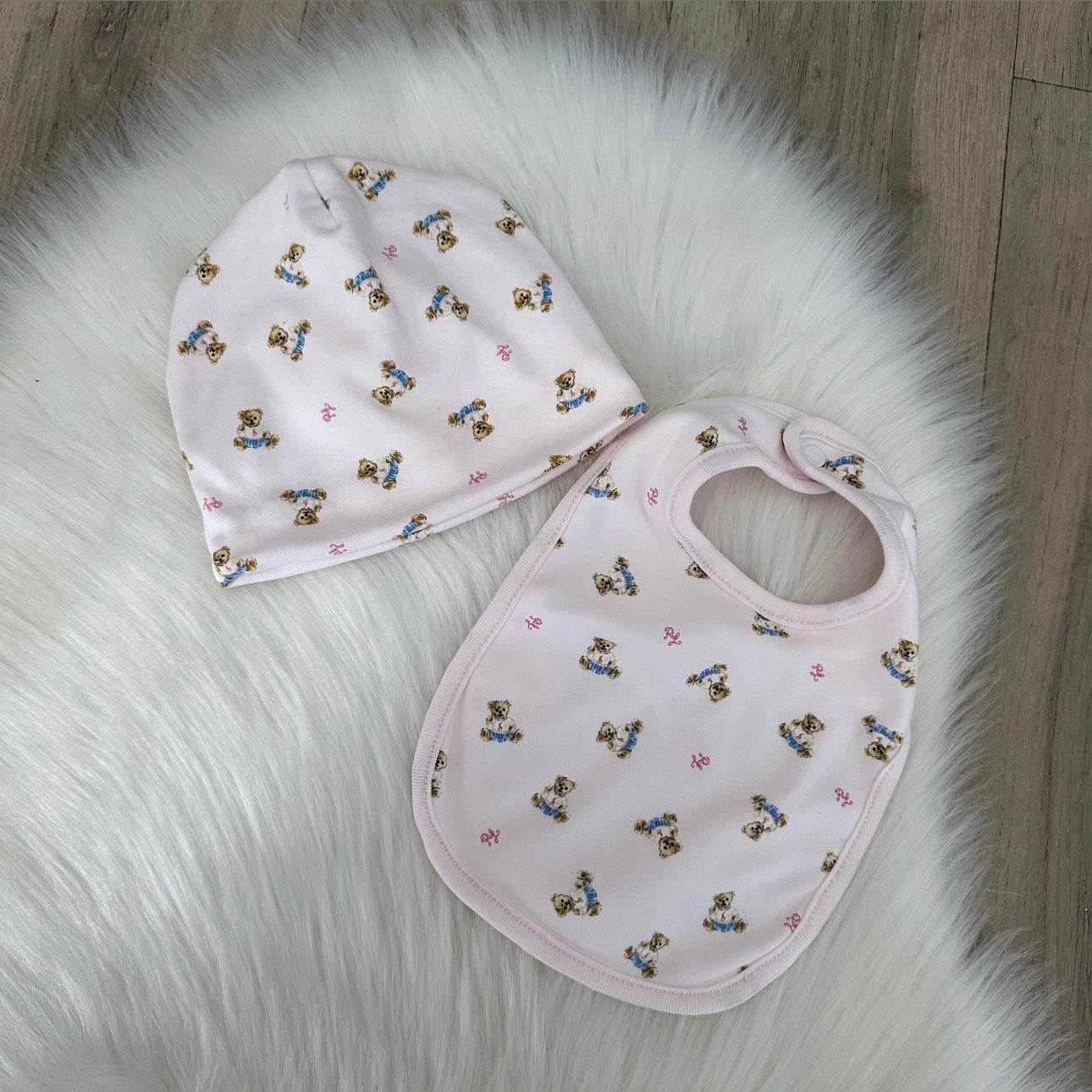 Ralph Lauren Girls Hat & Bib Set - One Size