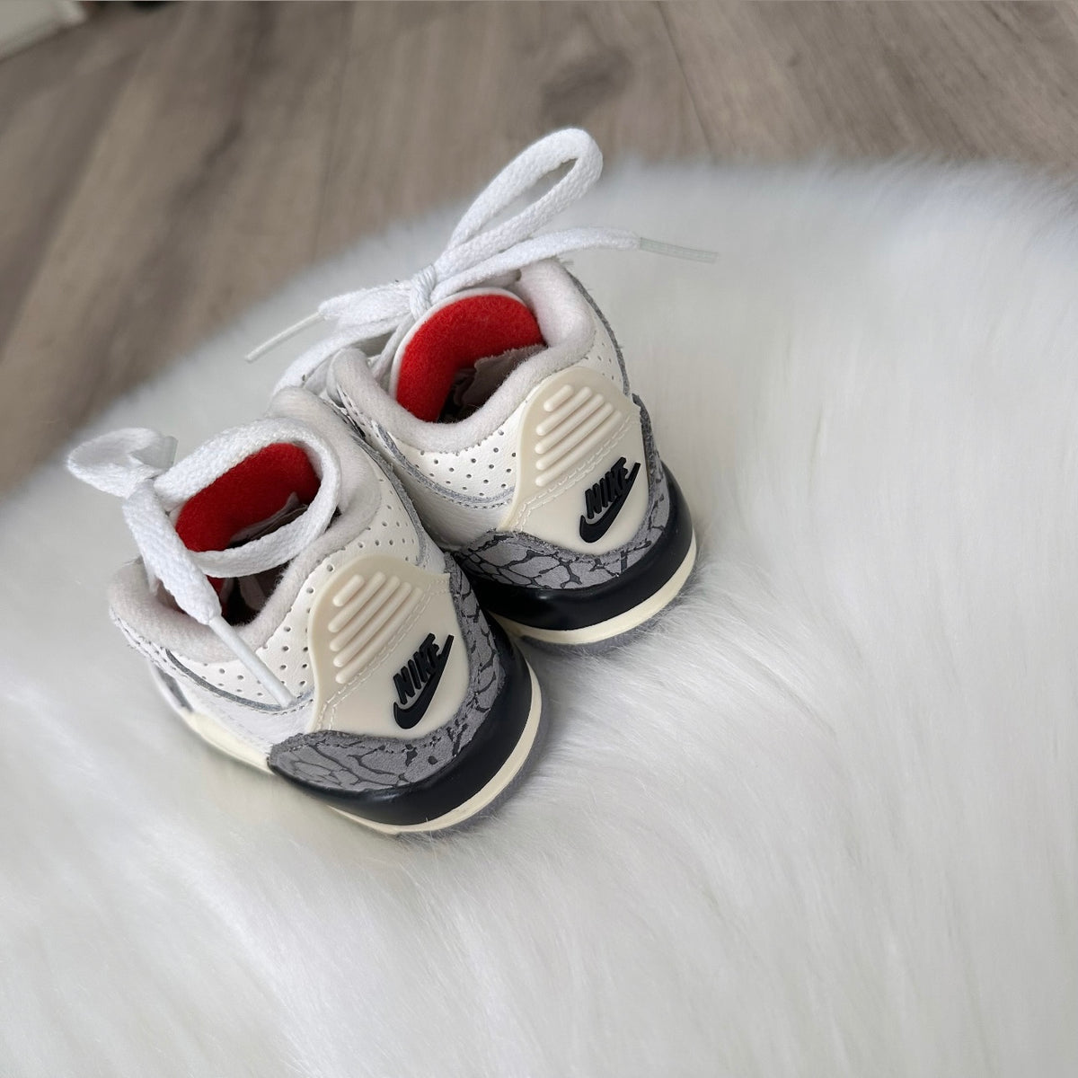Air Jordan Retro 3 Boys Trainers ‘White Cement Grey’ - 1.5 UK