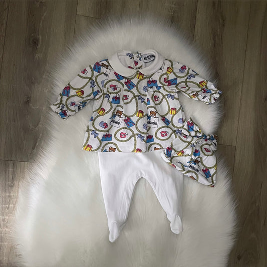 Moschino Girls Babygrow Set - 1/3 months
