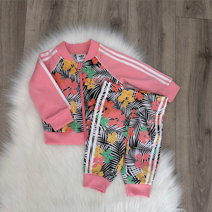 Adidas Girls Tracksuit Set - 3/6 months