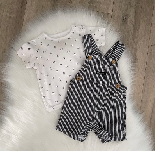 Calvin Klein Boys Dungarees Set - 0/3 months