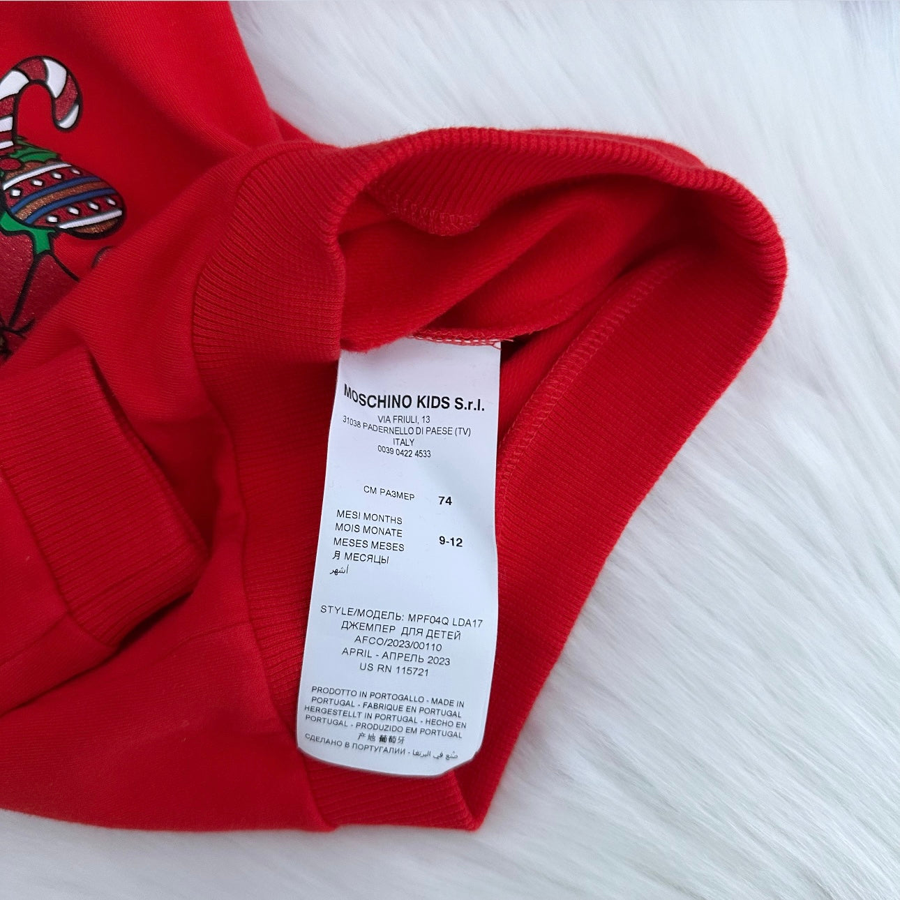 Moschino Boys Jumper - 9/12 months