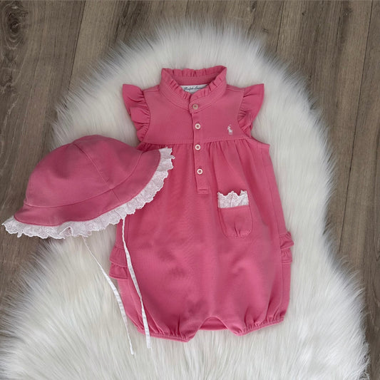 Ralph Lauren Girls Romper Set - 6M