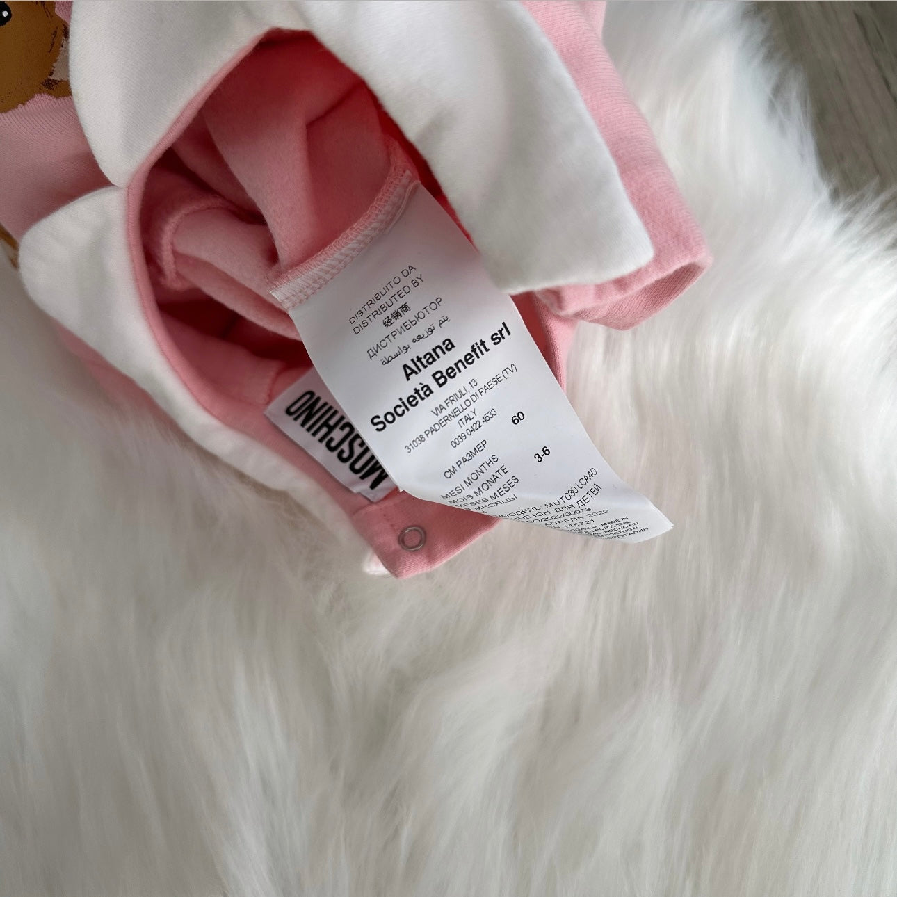 Moschino Girls Babygrow - 3/6 months