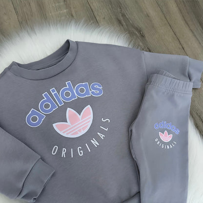 Adidas Girls Tracksuit Set - 0/3 months