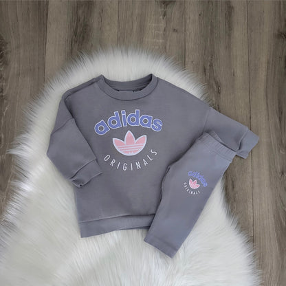 Adidas Girls Tracksuit Set - 0/3 months