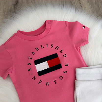 Tommy Hilfiger Girls Shorts Set - 0/3 months