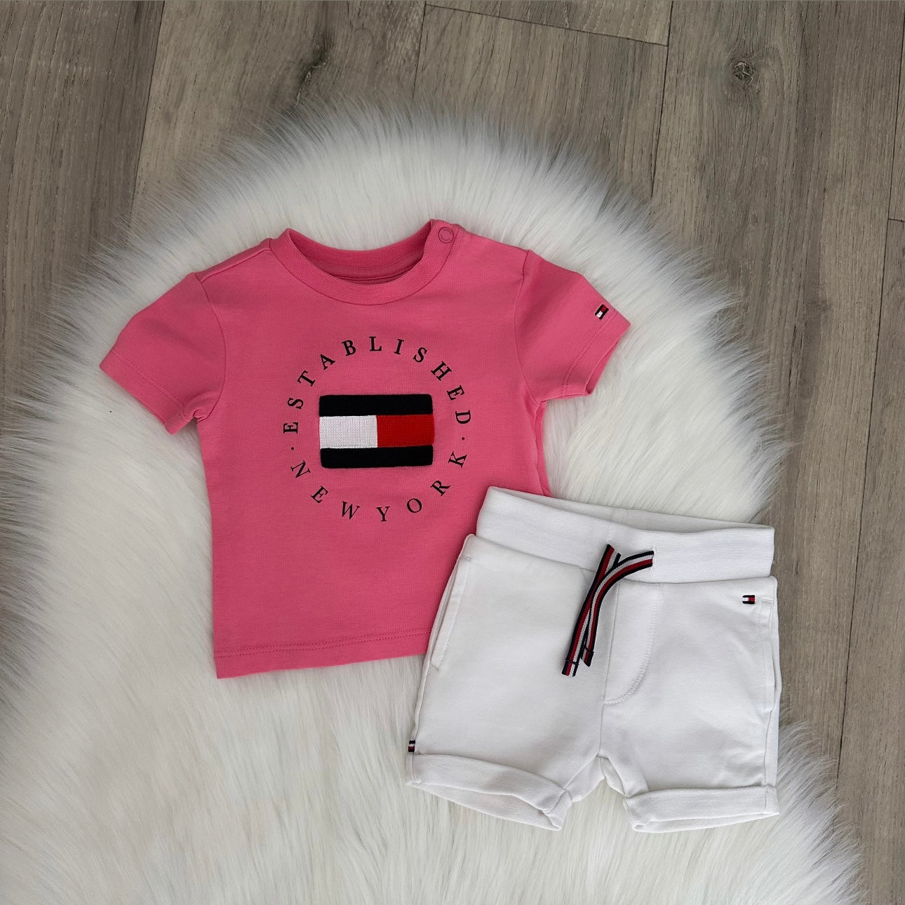 Tommy Hilfiger Girls Shorts Set - 0/3 months